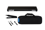 Front of Pedaltrain Nano+ in Deluxe Soft Case with accessories.