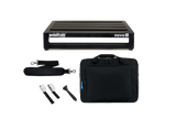 Front of Pedaltrain Novo 18 with Deluxe Soft Case and accessories.