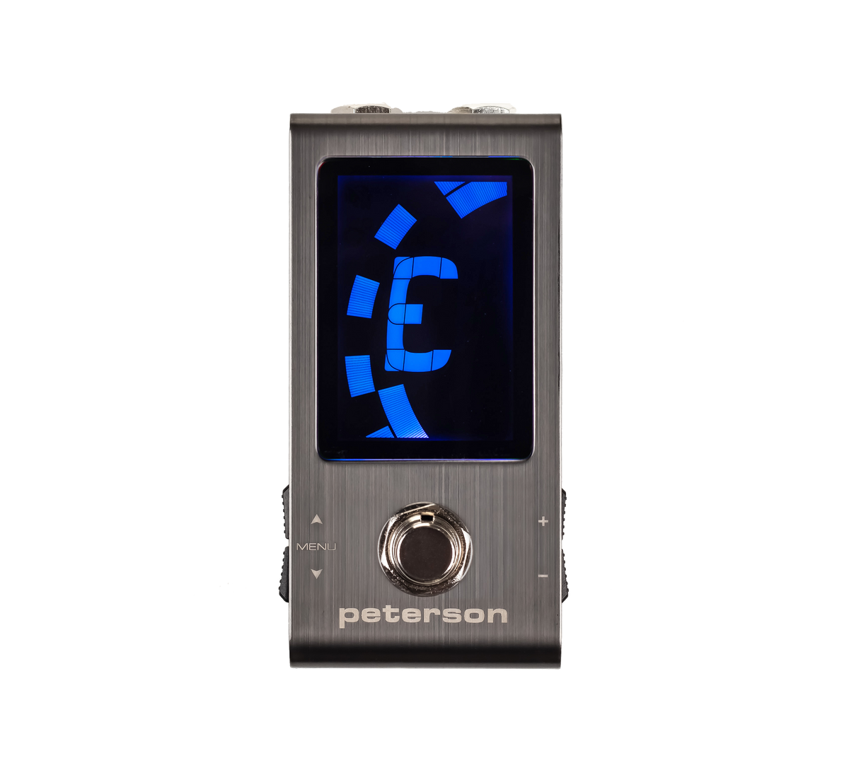 Top down of Peterson SS-HD StroboStomp Mini Tuner.