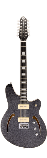 Full frontal of Reverend Airwave 12 Black Sparkle.