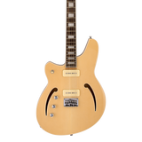 Front of Reverend Airwave Left Handed Natural.