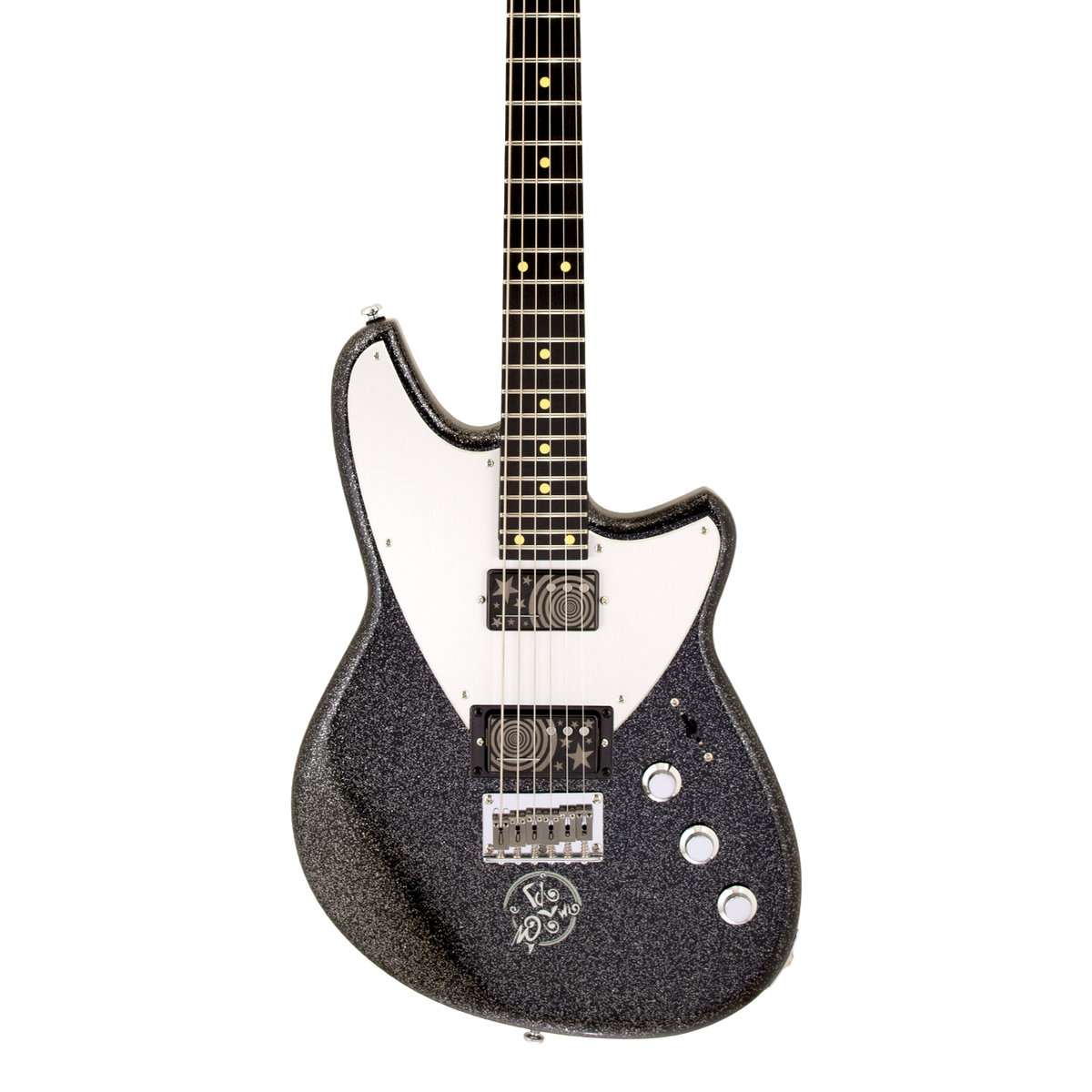 Front of Reverend Billy Corgan Signature Drop Z Infinite Sadness Edition Black Sparkle.
