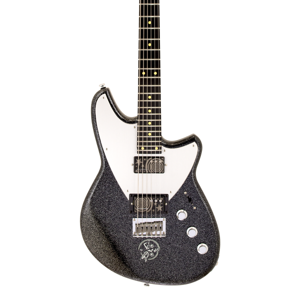Front of Reverend Billy Corgan Signature Drop Z Infinite Sadness Edition Black Sparkle.