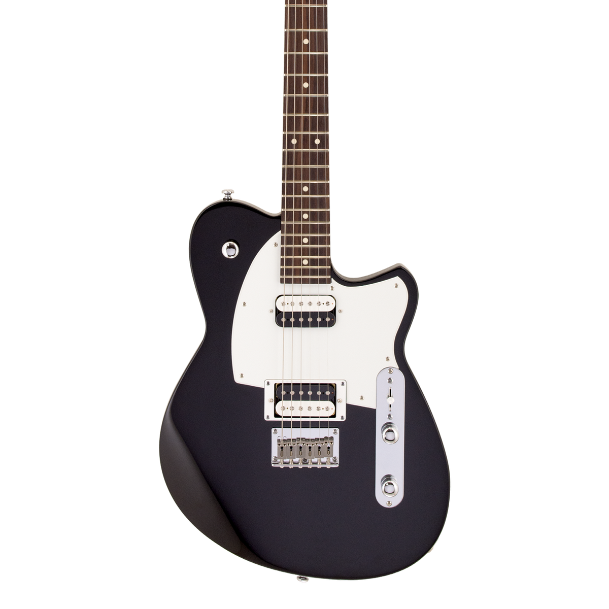 Front of Reverend Charger Standard HH Midnight Black.