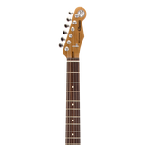 Headstock of Reverend Charger Standard HH Midnight Black.