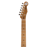 Headstock of Reverend Charger Standard HH Powder Yellow.