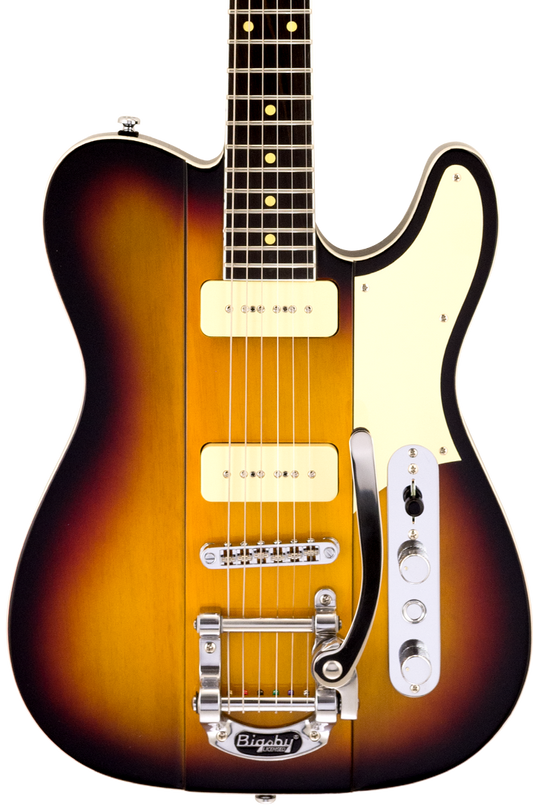 Front of Reverend Greg Koch Gristle 90 3 Tone Burst.