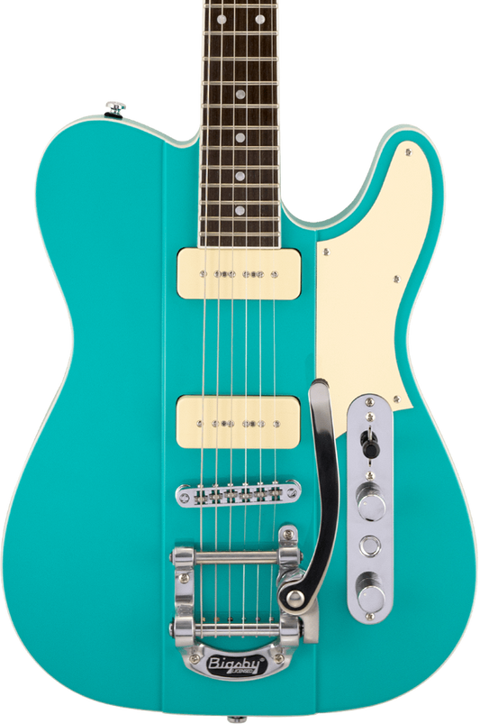 Front of Reverend Greg Koch Gristle 90 Tosa Turquoise.