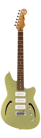 Full frontal of Reverend Kingbolt Air 390 Metallic Limeade.
