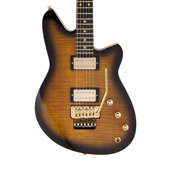 Front of Reverend Kingbolt Coffee Burst Flame Maple.