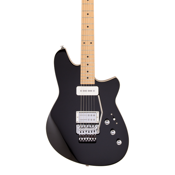 Front of Reverend Kingbolt H90 Floyd Rose Midnight Black.