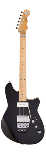 Full frontal of Reverend Kingbolt H90 Floyd Rose Midnight Black.