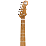 Headstock of Reverend Kingbolt Standard HH High Tide Blue.