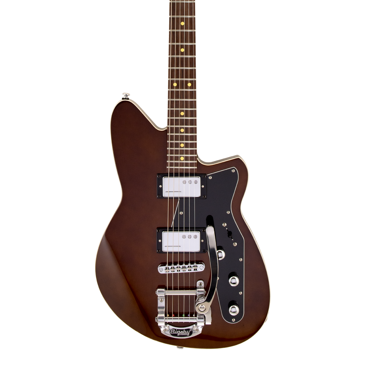 Front of Reverend Limited Edition Jetstream HCB Violin Brown.