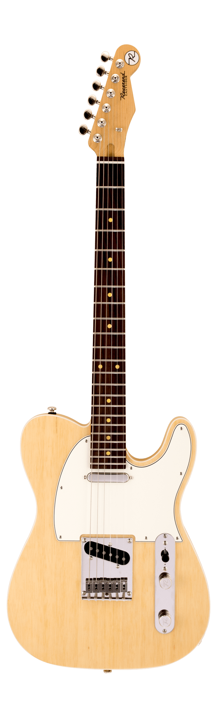 Full frontal of Reverend PA2T Pete Anderson Eastsider T Satin Natural.