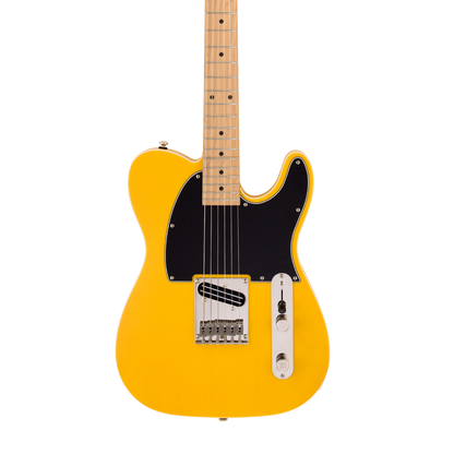 Front of Reverend Pete Anderson Eastsider E Satin Vintage Yellow RM.