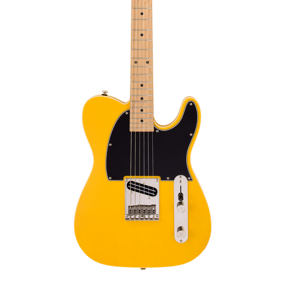 Front of Reverend Pete Anderson Eastsider E Satin Vintage Yellow RM.
