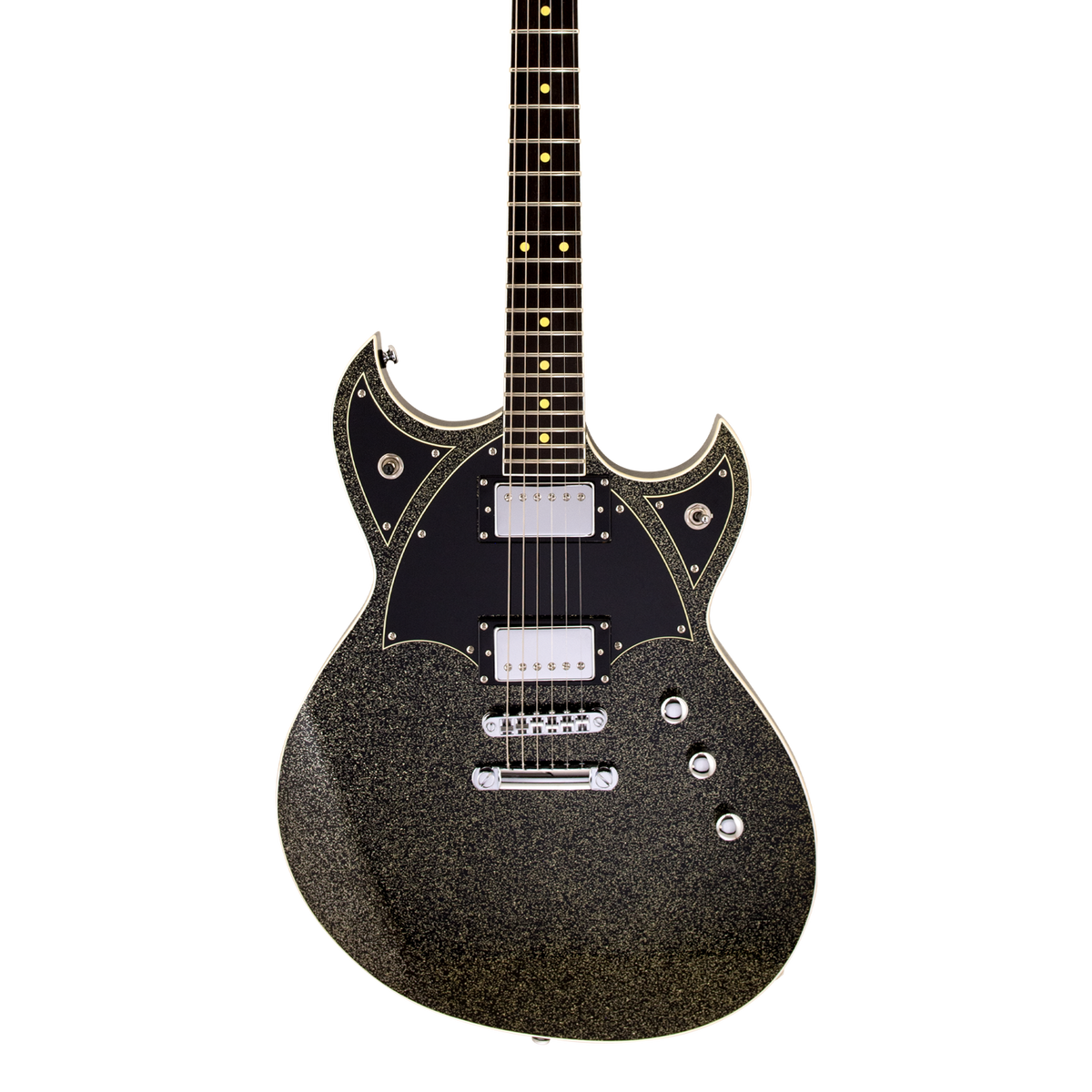 Front of Reverend Reeves Gabriels Spacehawk HT Black Sparkle.