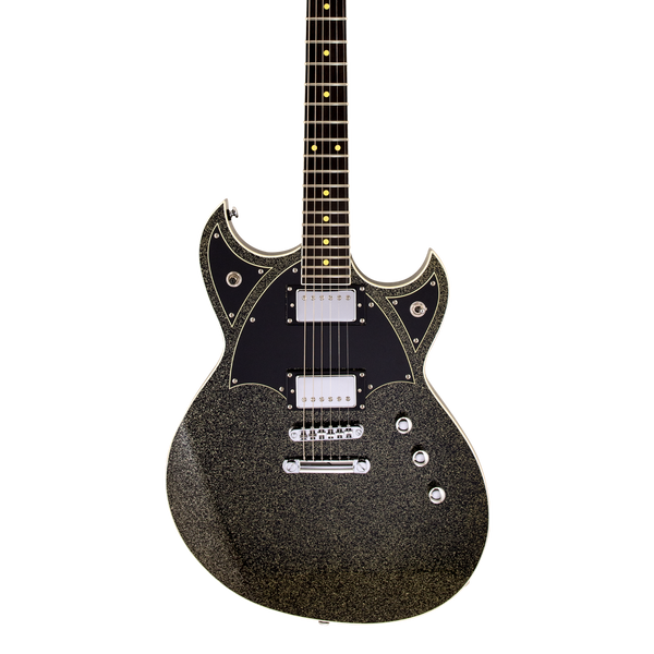 Front of Reverend Reeves Gabriels Spacehawk HT Black Sparkle.