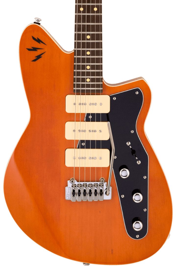 Front of Reverend Ron Asheton Signature Jetstream 390 Rock Orange RW.