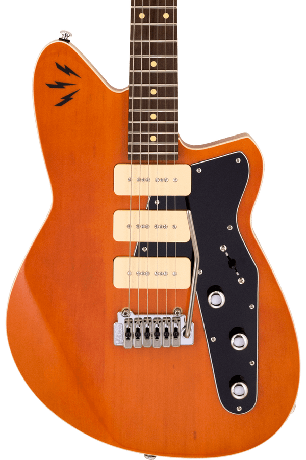Front of Reverend Ron Asheton Signature Jetstream 390 Rock Orange RW.
