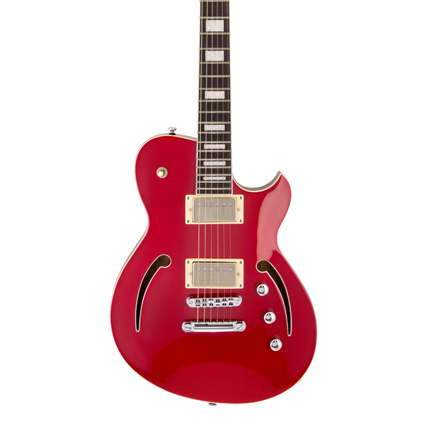 Front of Reverend Roundhouse Air HH Metallic Cherry.