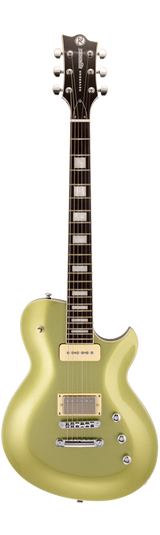 Full frontal of Reverend Roundhouse H90 Metallic Limeade.