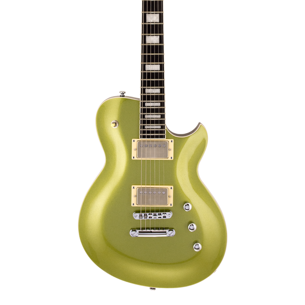 Front of Reverend Roundhouse HH Metallic Limeade.