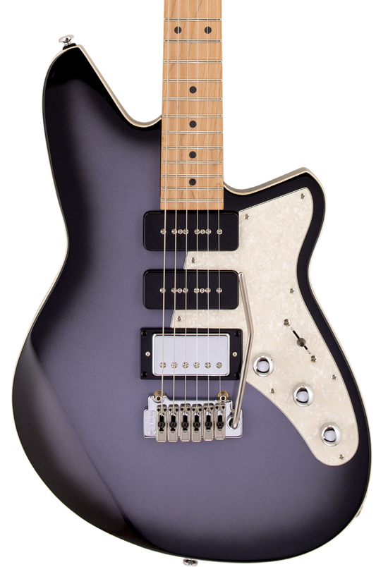 Front of Reverend Six Gun HPP Periwinkle Burst.