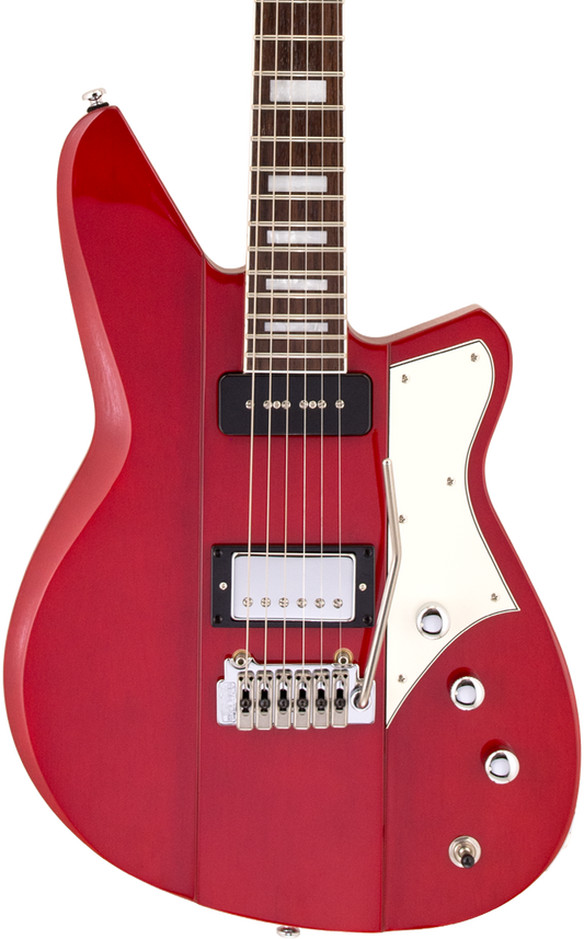 Front of Reverend Warhawk DAW Trans Cherry.