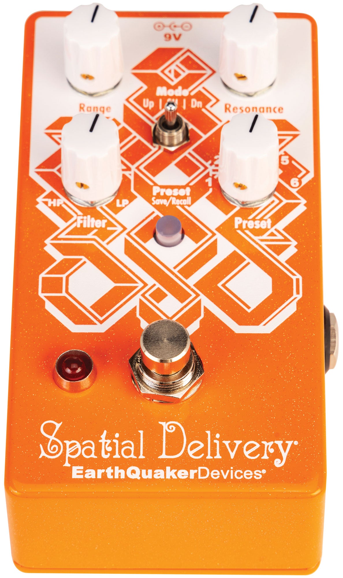 Front angle of Earthquaker Devices Spatial Delivery V3 Envelope Filter w/ Sample & Hold.