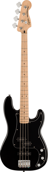 Full frontal of Squier Affinity Series Precision Bass PJ Pack MP Black w/bag w/Rumble 15 120V.