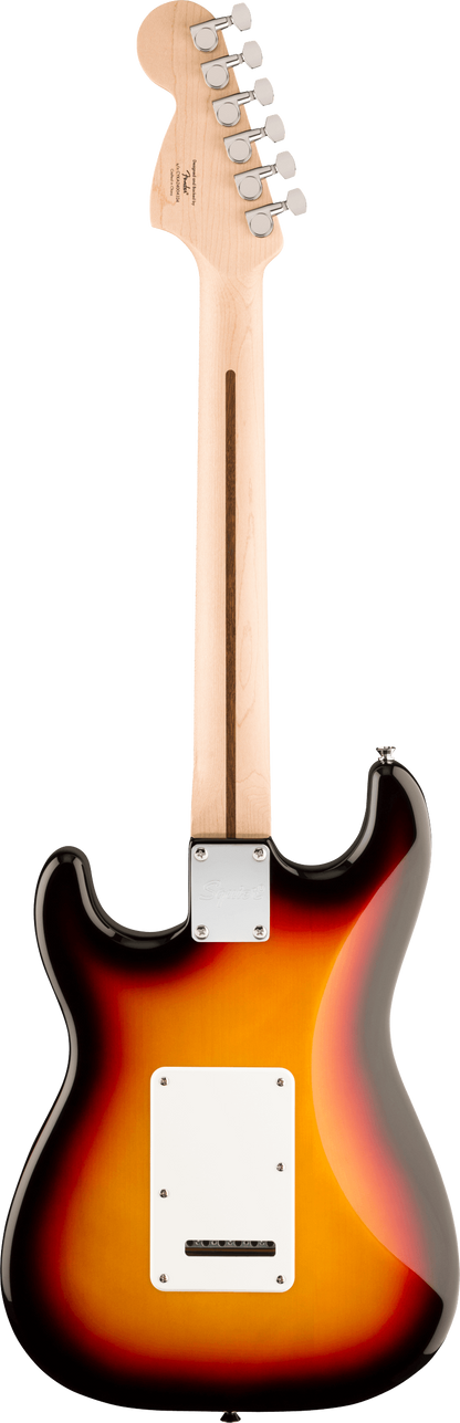 Back of Squier Affinity Series Stratocaster Junior HSS 3-Color Sunburst.