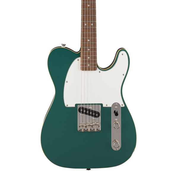 Front of Squier Classic Vibe Custom Esquire Laurel  Parchment Pickguard Sherwood Green.