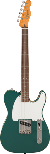 Full frontal of Squier Classic Vibe Custom Esquire Laurel  Parchment Pickguard Sherwood Green.