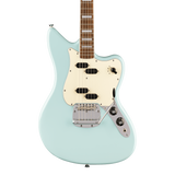 Front of Squier Paranormal Electric VI Laurel Daphne Blue.