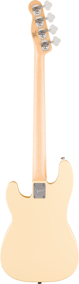 Back of body of Squier Paranormal Precision Bass Thinline SJ Maple Vintage White.