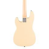 Back of body of Squier Paranormal Precision Bass Thinline SJ Maple Vintage White.