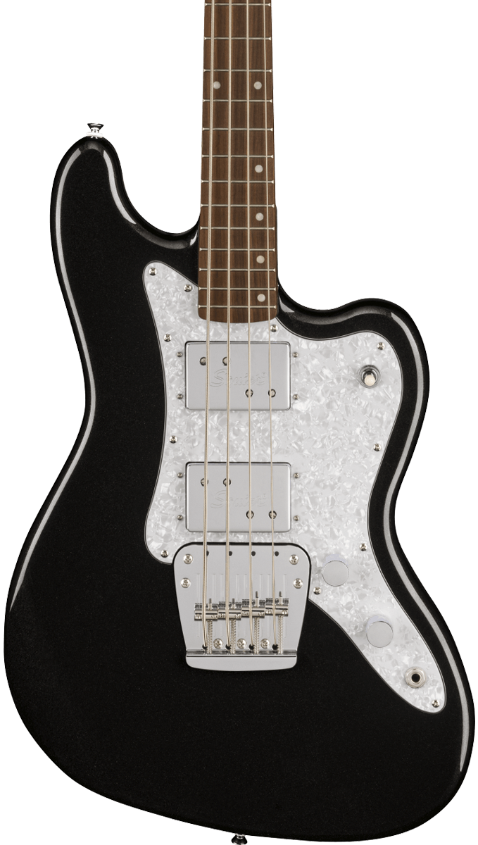 Squier Paranormal Rascal Bass HH Metallic Black – Tone Shop Guitars