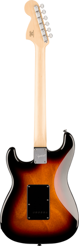 Back of Squier Paranormal Stratocaster Deluxe Laurel 3-Color Sunburst.