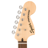 Headstock of Squier Paranormal Stratocaster Deluxe Laurel 3-Color Sunburst.