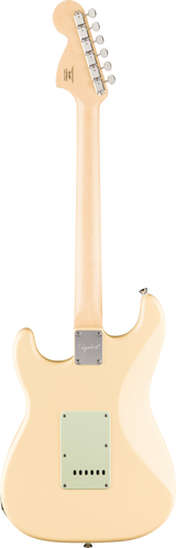 Back of Squier Paranormal Stratocaster Deluxe Laurel Vintage White.