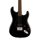 Front of Squier Sonic Stratocaster HT H Laurel Fingerboard Black.