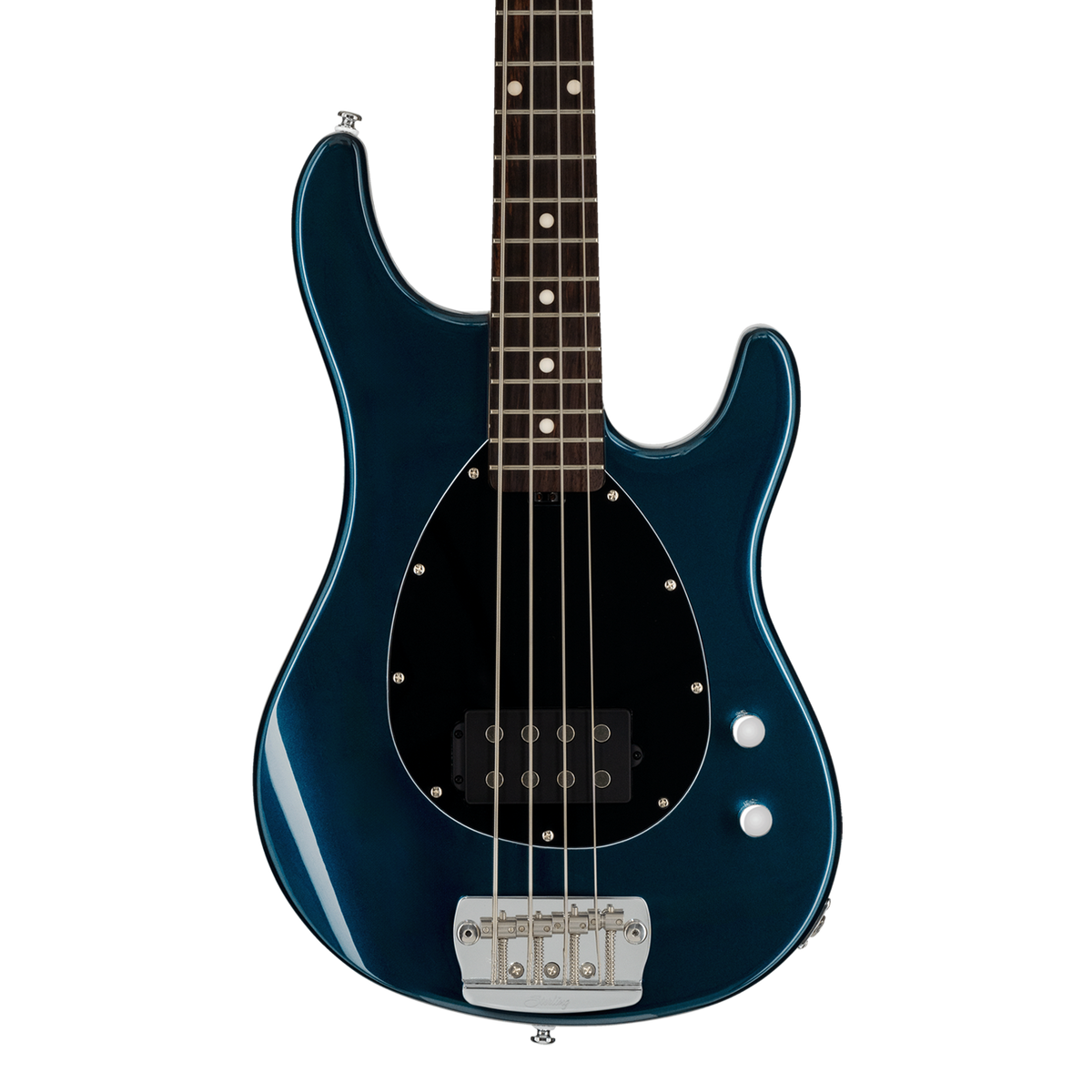 Front of Sterling by Music Man Sterling SB14 Blue Pearl.