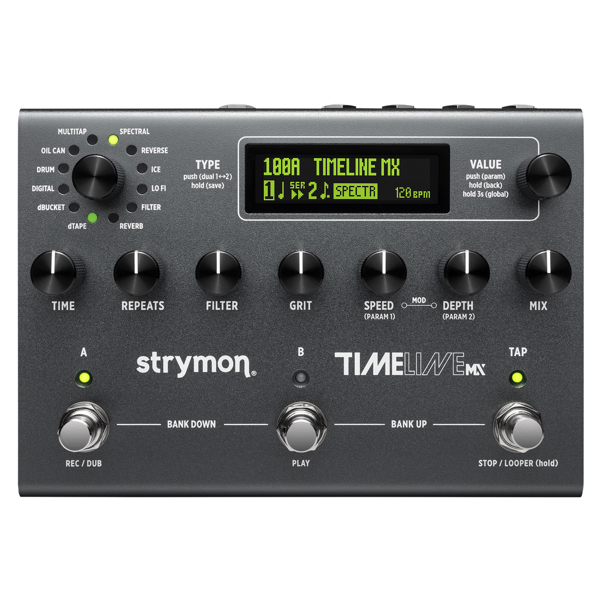 Top of Strymon TimeLine MX.