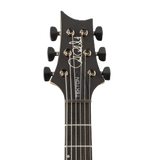 Closeup of headstock of PRS Tekton Black Tourmaline