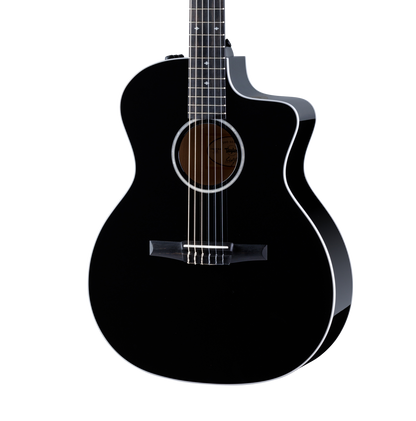 Front of Taylor 214ce-N BLK DLX Special Edition Black.
