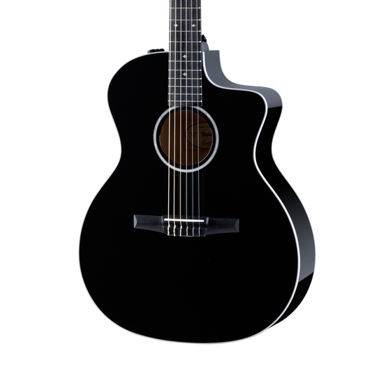 Front of Taylor 214ce-N BLK DLX Special Edition Black.