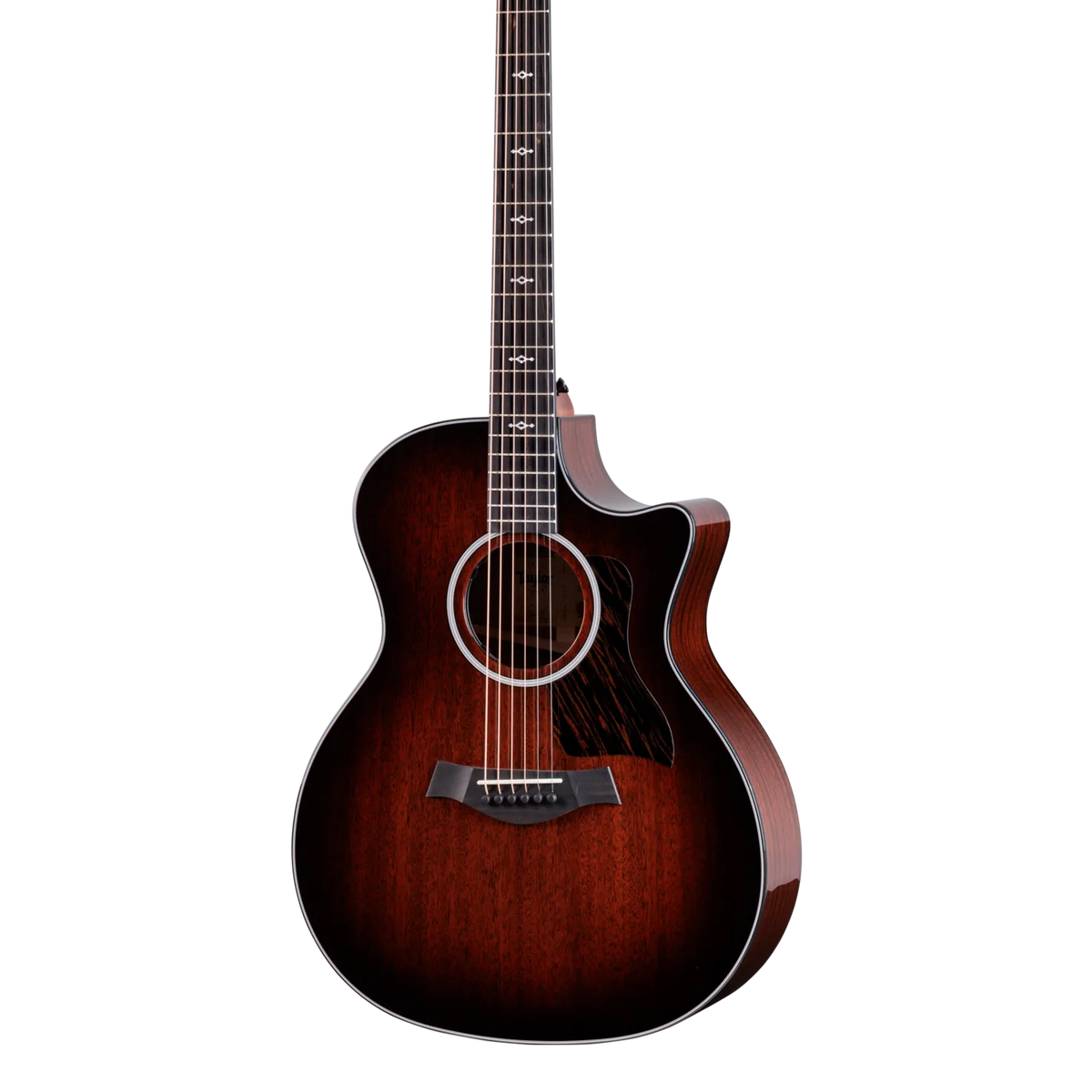 Front of Taylor 324ce Next Generation Tropical Mahogany Top Shaded Edgeburst.