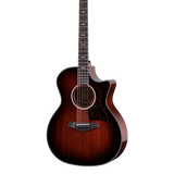 Front of Taylor 324ce Next Generation Tropical Mahogany Top Shaded Edgeburst.
